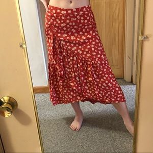 Madewell Floral Ruffle Skirt